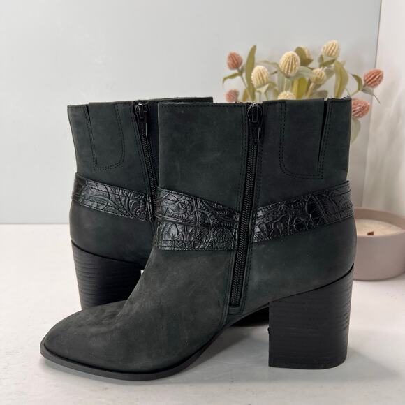 Vionic Carnelia Ankle Boots Square Toe Water Repellant Shoes Black Women 10 - Picture 6 of 10